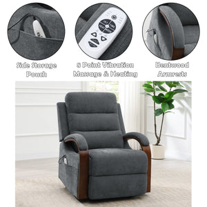 English Elm Kayla Power Lift Recliner with Zero Gravity Massage Heating and Chenille Upholstery B2726P469551