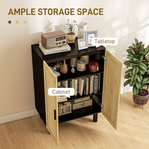 English Elm Homcom Stylish Sideboard Buffet Cabinet With Rattan Doors, Adjustable Shelves, Modern Boho Design W2225P217720