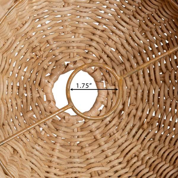 English Elm Bohemian Hand Woven Rattan Pendant Shade Bell Silhouette Scalloped Coastal Decor B2750P467785