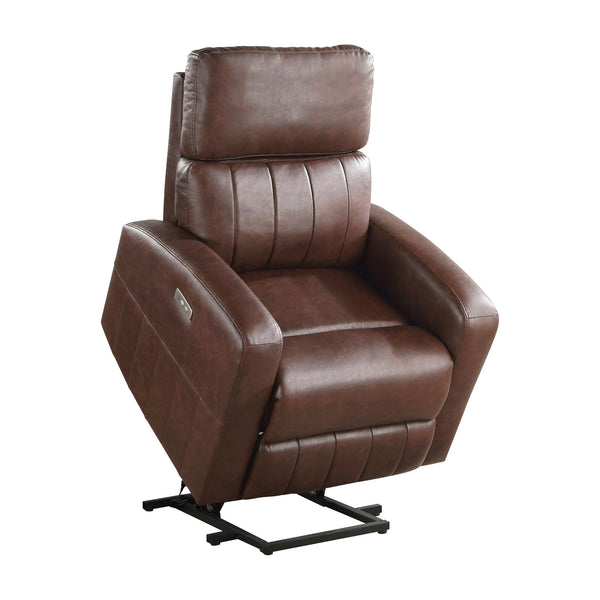 English Elm Power Lift Recliner Chair Faux Leather Upholstered Transitional Living Room Seat B011P262303