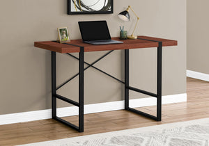 English Elm Computer Desk, Stylish Brown Laminate With Black Metal Legs, Modern Workspace For Home & Office B2710P219878