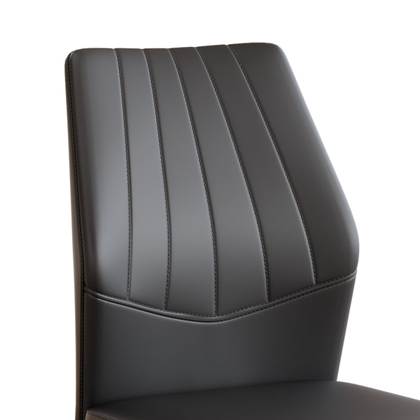 English Elm Set of 4 Brown Shell-Pattern Dining Chairs with Ergonomic Tech Fabric, Sturdy Metal Legs, 37" Black+Silver W1151P359603