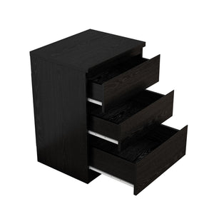 English Elm 19.7-inch Matte Finish Nightstand with Touch Release Drawers for Minimalist Bedrooms Black W3151P407887