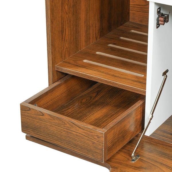 English Elm Modern Mdf Cat Litter Box Enclosure Side Table with Ventilated Storage Compartment Brown N752P394342D