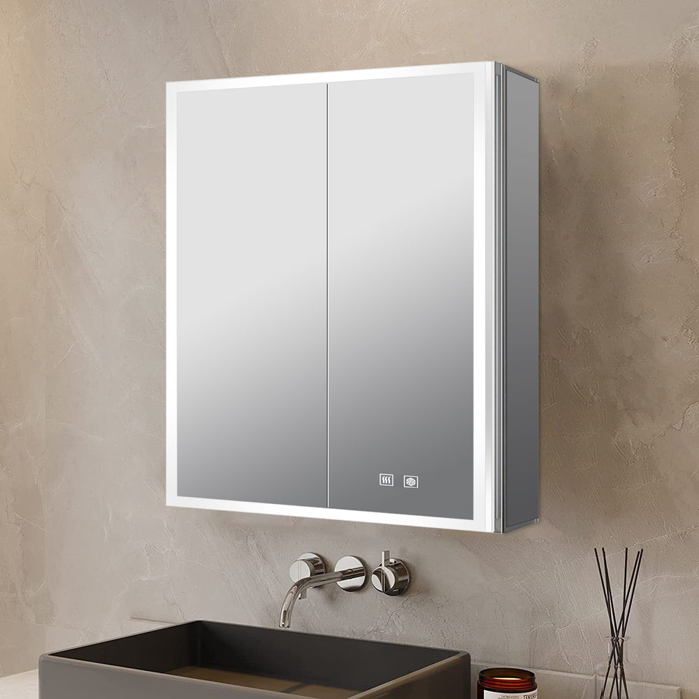 English Elm Mesa Frameless Led Medicine Cabinet with Defogger Aluminum Build for Modern Bathrooms B2731P478360
