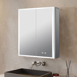 English Elm Mesa Frameless Led Medicine Cabinet with Defogger Aluminum Build for Modern Bathrooms B2731P478360
