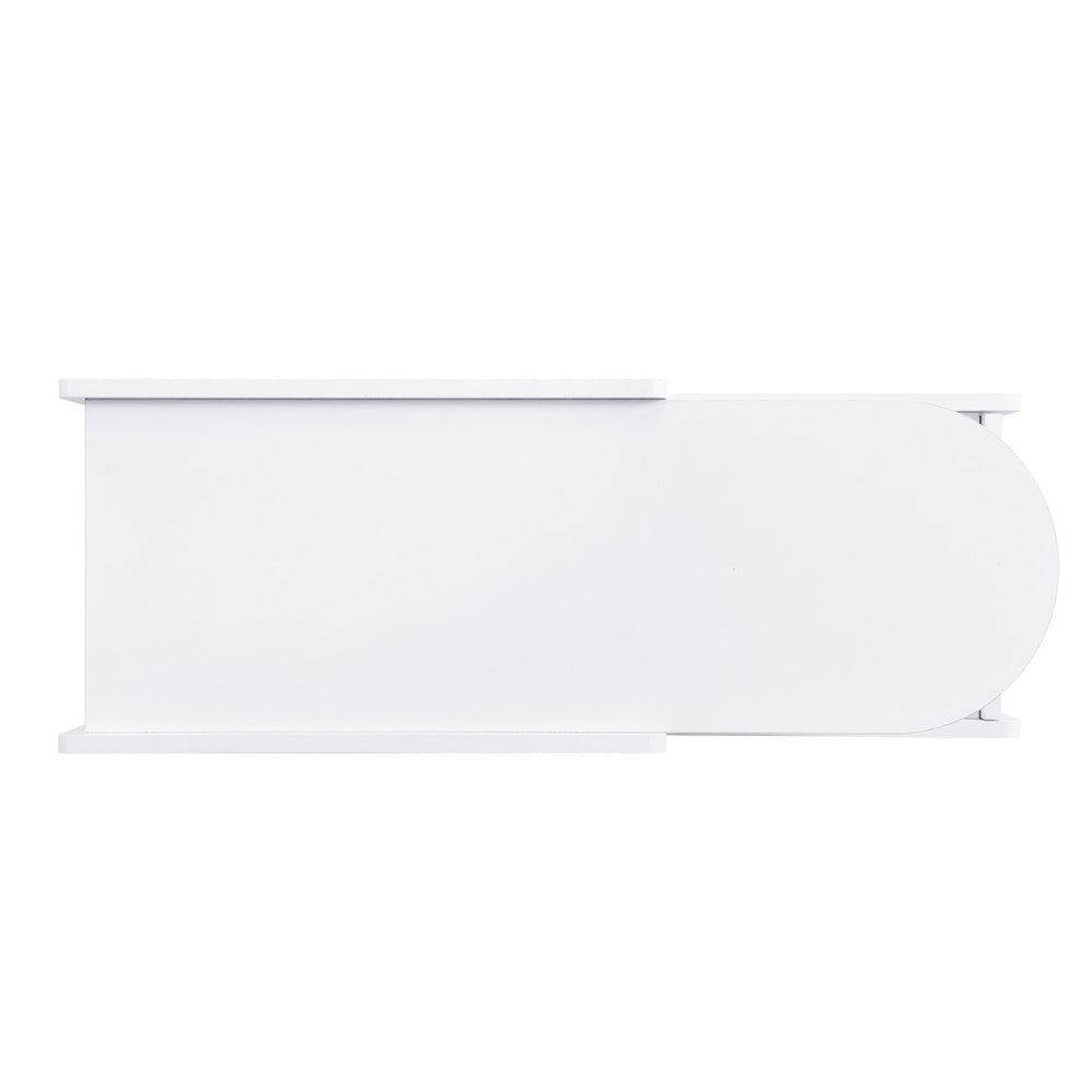 English Elm On-Trend Cream Mobile End Table With Lockable Wheels, Narrow Storage Nightstand For Small Spaces N721P191983K-GIGA