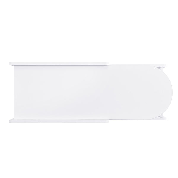 English Elm On-Trend Cream Mobile End Table With Lockable Wheels, Narrow Storage Nightstand For Small Spaces N721P191983K-GIGA