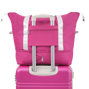English Elm Hardshell Abs Suitcase Set with Duffel and Toiletry Bag Tsa Lock Spinner Wheels Pink N732P193484H