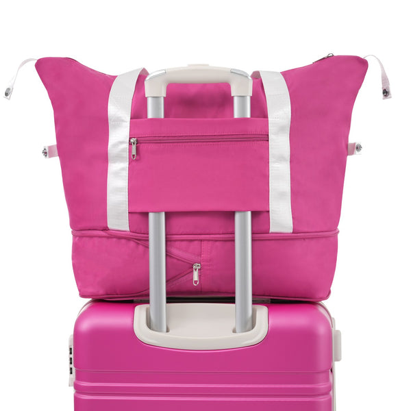 English Elm Hardshell Abs Suitcase Set with Duffel and Toiletry Bag Tsa Lock Spinner Wheels Pink N732P193484H
