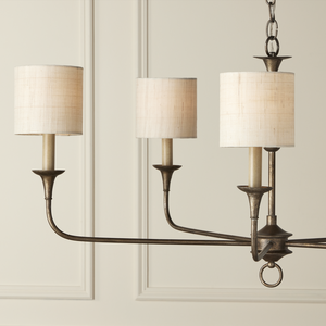 Ivory Artisanal Grasscloth Drum Chandelier Shade - Handcrafted, Modern Design for Cozy Spaces