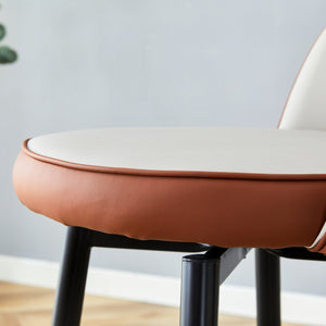 English Elm 360 Swivel Barstools Set of 2 Upholstered Techno Fabric Cushioned Counter Seats Brown+Black,Light Gray W1151P268923