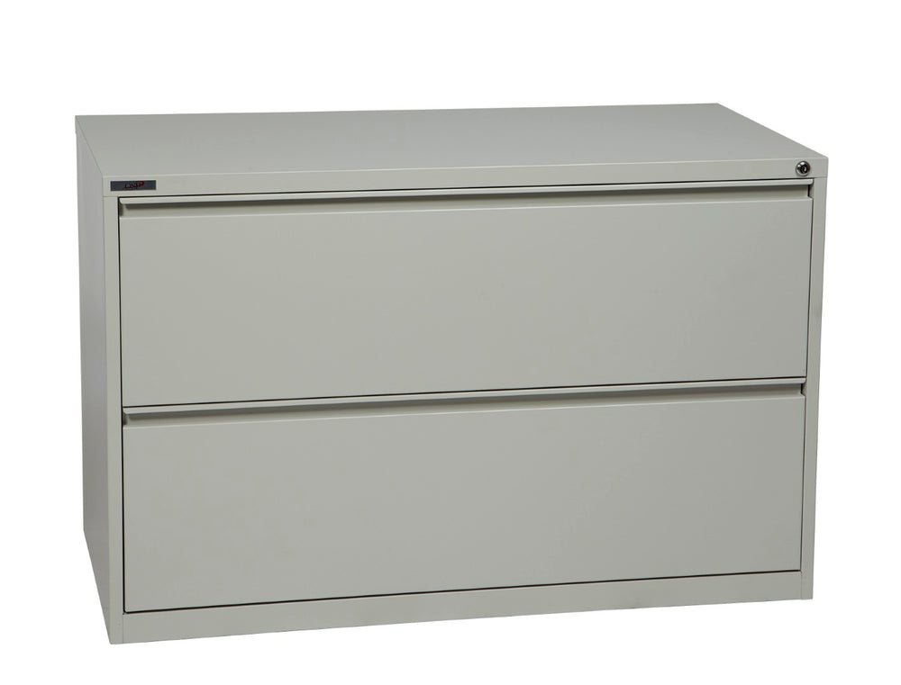OSP Home Furnishings 42" Wide Two Drawer Lateral File with Ball Bearing Slides and Core Removable Lock LF242-G
