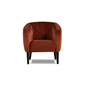 English Elm 1pc Barrel Accent Chair Rounded Back Plush Upholstery Mid-century Living Room Seat B011P479022