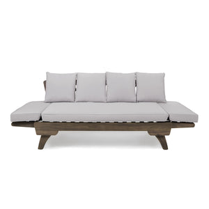 English Elm Ottavio Outdoor Acacia Wood Daybed with Weather Resistant Cushions for Patio Lounging 63454.00