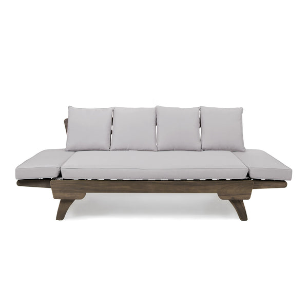 English Elm Ottavio Outdoor Acacia Wood Daybed with Weather Resistant Cushions for Patio Lounging 63454.00