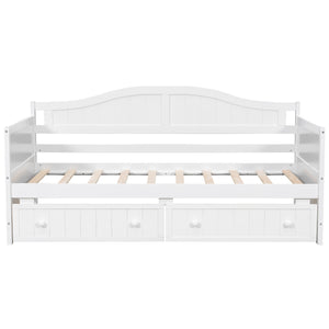English Elm Twin Wood Daybed Sofa with Storage Drawers Arched Frame for Guest or Kids Room N708P357111K
