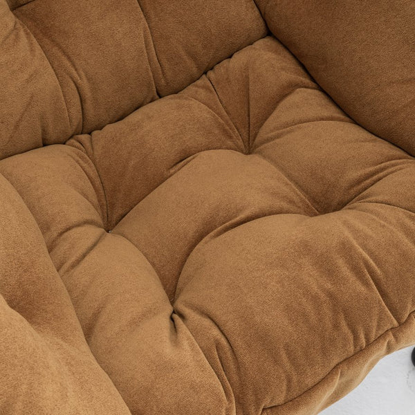 English Elm Accent Recliner Chair With Ottoman – Luxurious Camel Velvet Lounge Seat For Living Room & Office T3903P372939