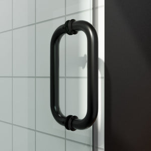 English Elm 28" Frameless Pivot Shower Door Tempered Glass Matte Black Hinged Spa Bath W637P348845
