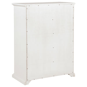 English Elm Anzio Six Drawer Tall Chest Matte Finish Modern Storage for Small Bedroom Spaces White B062P451787