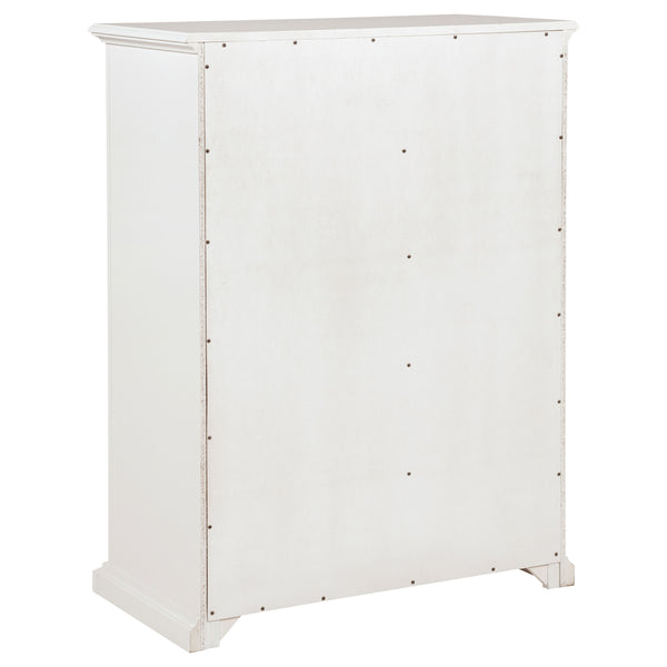 English Elm Anzio Six Drawer Tall Chest Matte Finish Modern Storage for Small Bedroom Spaces White B062P451787