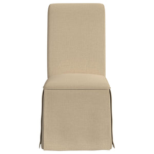 English Elm Catrina Elegant Upholstered Skirted Dining Chair Set of 2 with Rolled Tall Back, Plush Comfort and Chic Style khaki B062P299963
