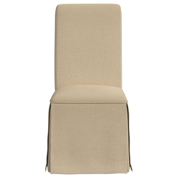 English Elm Catrina Elegant Upholstered Skirted Dining Chair Set of 2 with Rolled Tall Back, Plush Comfort and Chic Style khaki B062P299963