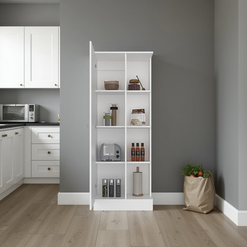English Elm Juls Tall Slim Pantry Cabinet with Open Shelves for Kitchen or Laundry Room B200P474238