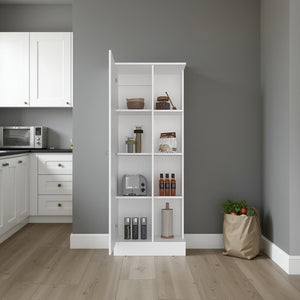 English Elm Juls Tall Slim Pantry Cabinet with Open Shelves for Kitchen or Laundry Room B200P474238