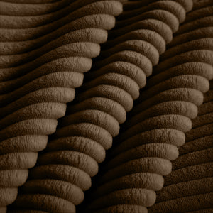 English Elm Corduroy Sectional Sofa - Versatile L-Shaped Couch With Storage Footstool & Lumbar Pillows, Brown W714S00661