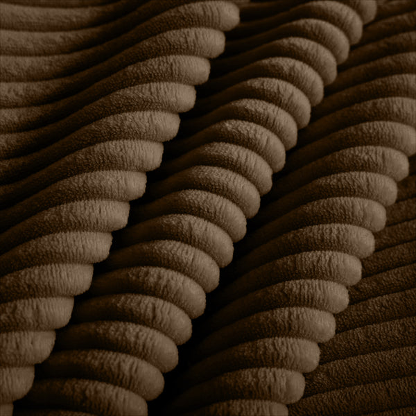 English Elm Corduroy Sectional Sofa - Versatile L-Shaped Couch With Storage Footstool & Lumbar Pillows, Brown W714S00661