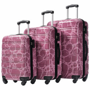 English Elm Hardshell Polycarbonate Luggage Set Three Piece Tsa Lock Spinner Travel Suitcases Pink Purple N732P306618H