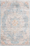 Unique Loom Newport Elms Machine Made Medallion Rug Blue, Ivory/Light Blue/Rust Red/Terracotta/Yellow/Pink 6' 1" x 9' 2"