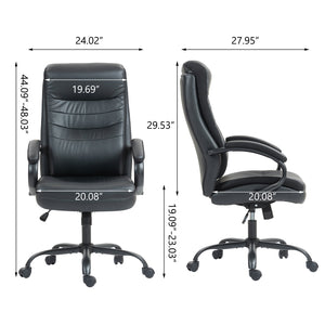 English Elm High Back Pu Leather Executive Chair Ergonomic Lumbar Support for Home Office W3326P330194