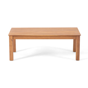 English Elm Christopher Knight Home® - Acacia Outdoor Loveseat and Coffee Table Set with Cushions, Mid-Century Acacia Wood Patio Seating Beige+Brown 68024.00CRM