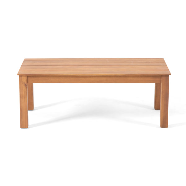 English Elm Christopher Knight Home® - Acacia Outdoor Loveseat and Coffee Table Set with Cushions, Mid-Century Acacia Wood Patio Seating Beige+Brown 68024.00CRM