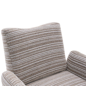 English Elm Modern Boucle 360° Swivel Leisure Chair with High‑Resilience Sponge, Supportive Curve, 550lb Capacity khaki W395P355481