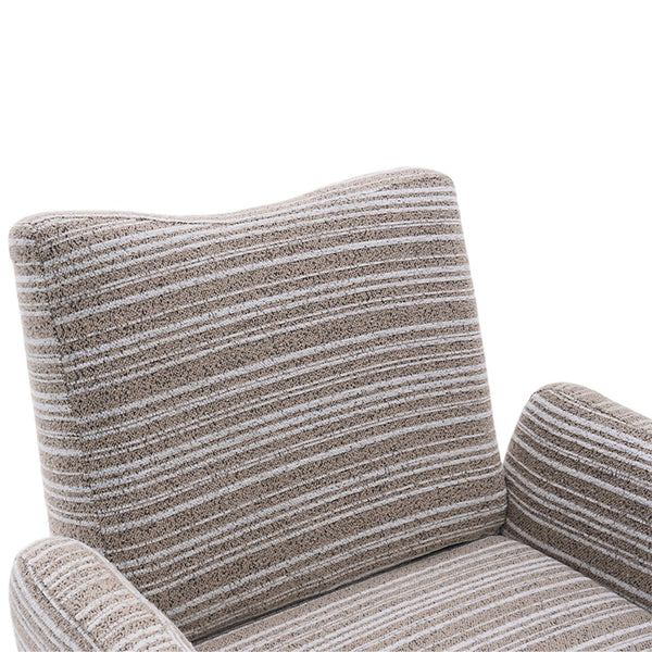 English Elm Modern Boucle 360° Swivel Leisure Chair with High‑Resilience Sponge, Supportive Curve, 550lb Capacity khaki W395P355481