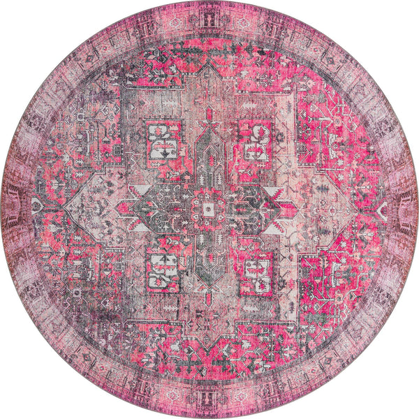 Unique Loom Timeless Peter Machine Made Abstract Rug Pink, Black/Ivory/Light Brown 7' 6" x 7' 7"