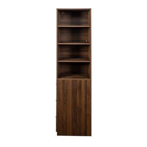 English Elm 70.87" H Modern Tall Storage Cabinet With 4 Open Shelves & 3 Drawers - Ideal For Living Room & Office W331P281206