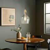 INK+IVY Auburn Transitional Auburn Bell Shaped Hanging Glass Pendant Light MP151-0123 Gold/Clear