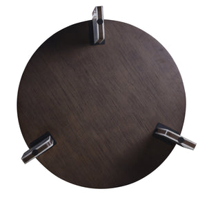 English Elm Set of 2 Round Sintered Stone Nesting Tables Sleek Modern Accent for Living Rooms W2899P405895