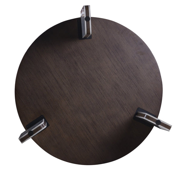 English Elm Set of 2 Round Sintered Stone Nesting Tables Sleek Modern Accent for Living Rooms W2899P405895