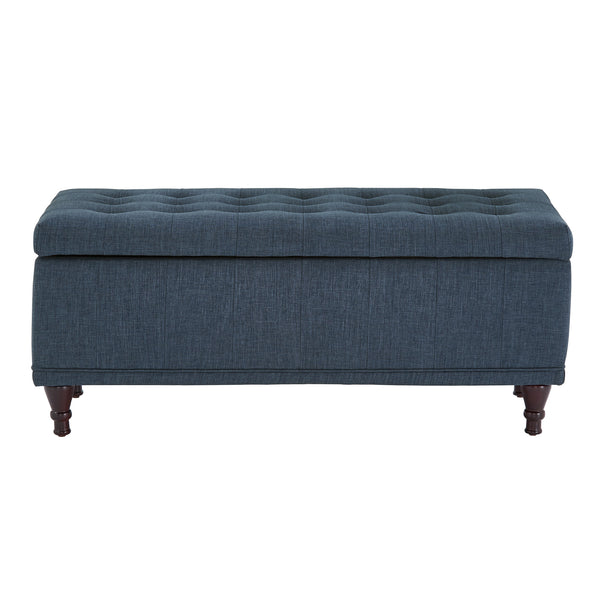 Homelegance By Top-Line Lyon Tufted Storage Bench Blue Polyester