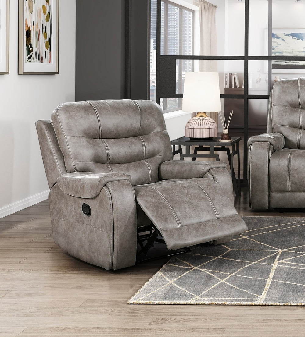 English Elm Modern Microfiber Recliner with Pocket Coil Seating and Solid Wood Frame for Living Rooms B011P228257