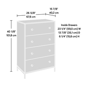 English Elm 4-Drawer Chest In Warm Brown Finish - Modern Design For Stylish Storage & Organization In Any Space B356P367931