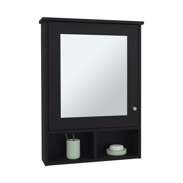 English Elm Medicine Compact Wall Cabinet with Mirror Door, Engineered Wood Storage, Durable, Space-Saving Design Black 34.65 L x 23.23 W x 4.72 H B097P250881