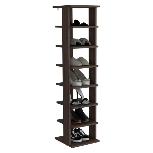 English Elm Shoe Organizer with 7 Shelves for Small Spaces — Durable Engineered Wood, Eco-Certified, Stylish Storage Gray 52.76 L x 16.93 W x 3.15 H B097P369416