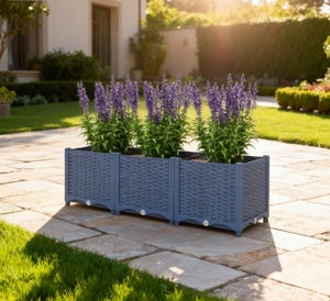English Elm Outdoor Raised Planter Box with Drainage Reservoir for Herbs Vegetables Balcony T3971P422677