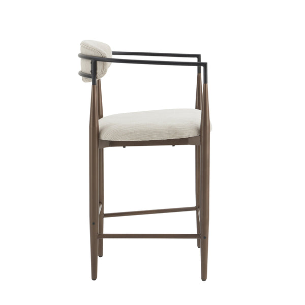 English Elm Christopher Knight Home® - Counter Stool Set Of 2 - Modern Beige Upholstered Design With Coffee-Gold Iron Frame For Style N771P249370H